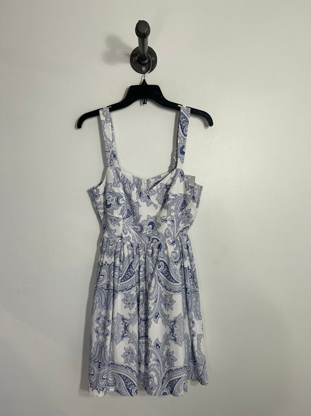 Dex Wht/Blu Pattern Mini Dress