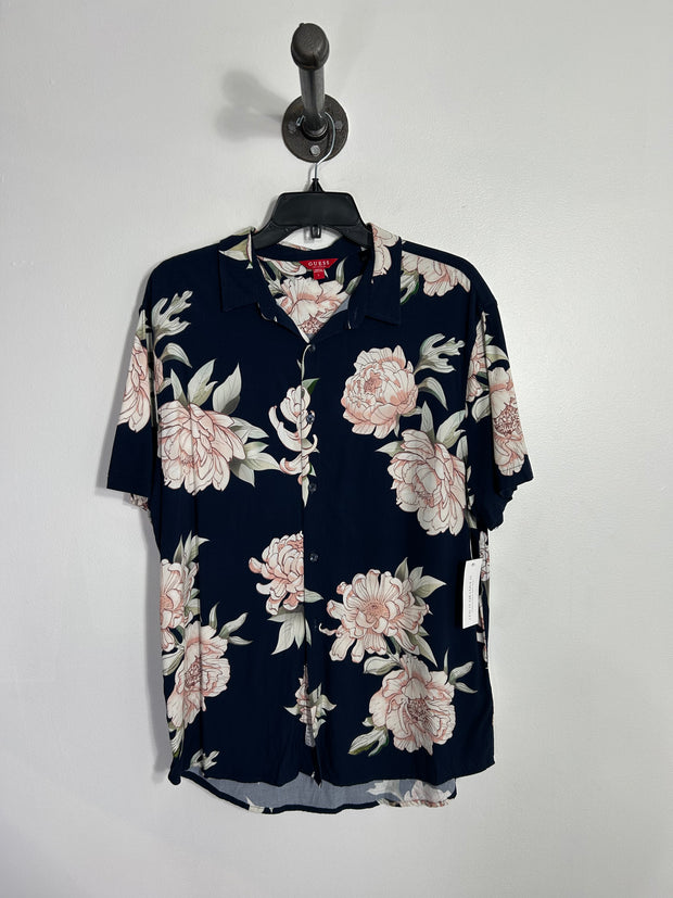 Guess Navy Floral Button Down