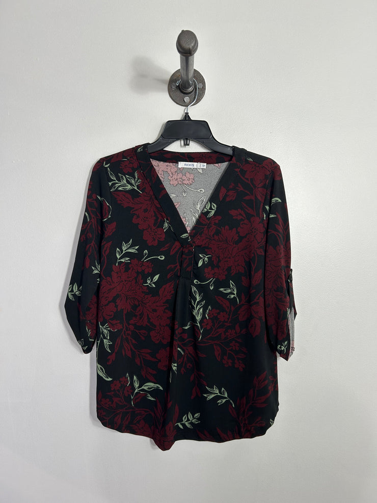 Ricki's Blk/Red Floral Blouse
