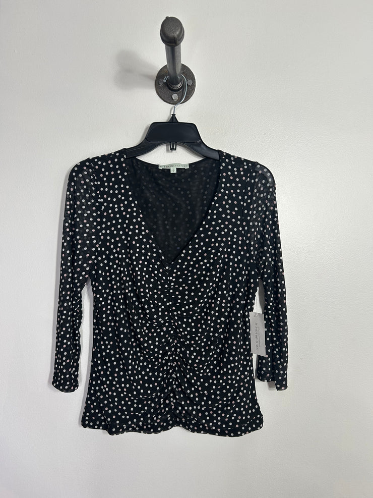 Cleo Black Polka Dot Blouse