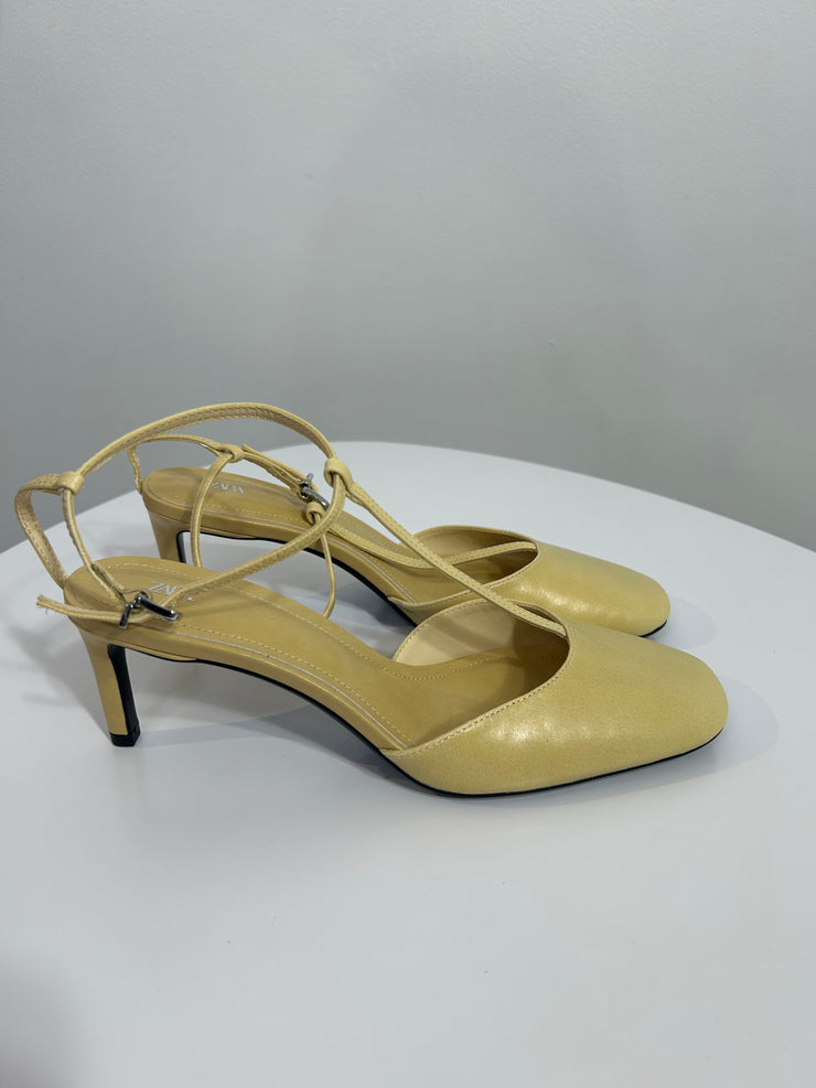 Zara Yellow Kitten Heels