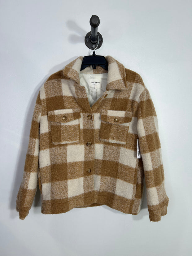 Grace&Mila Brn Plaid Shacket