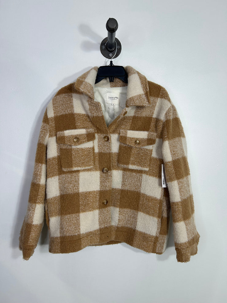 Grace&Mila Brn Plaid Shacket