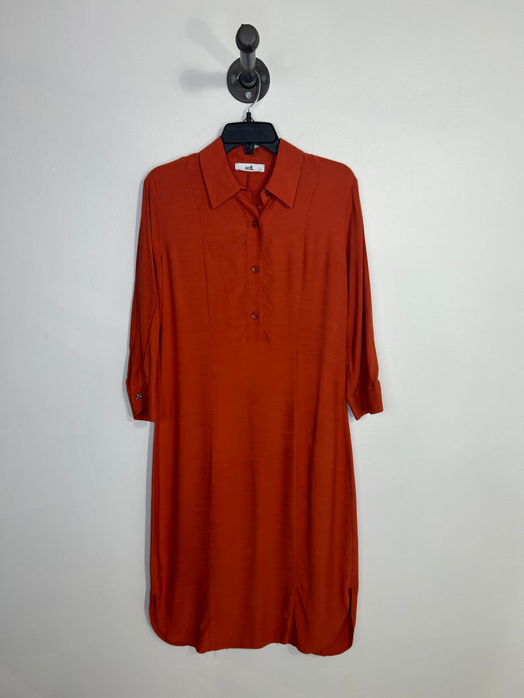 AdL Orng Quarter Button Dress