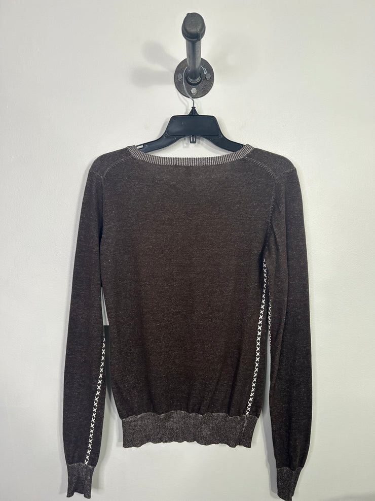 Aventura Brn Button-Up LngSlv