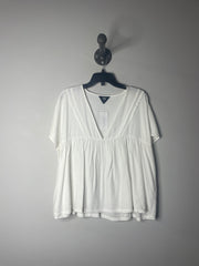 Thing Thing Wht V-Neck Blouse