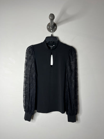 RW&CO Black Lace-Sleeve Blouse