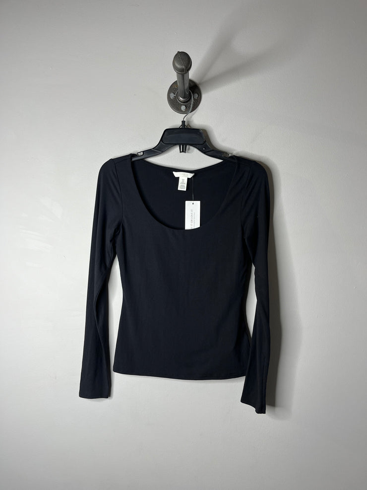 H&M Black Scoopneck LngSlve