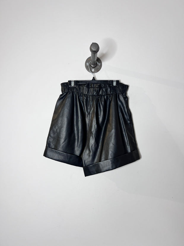 Dex Leather Black Shorts