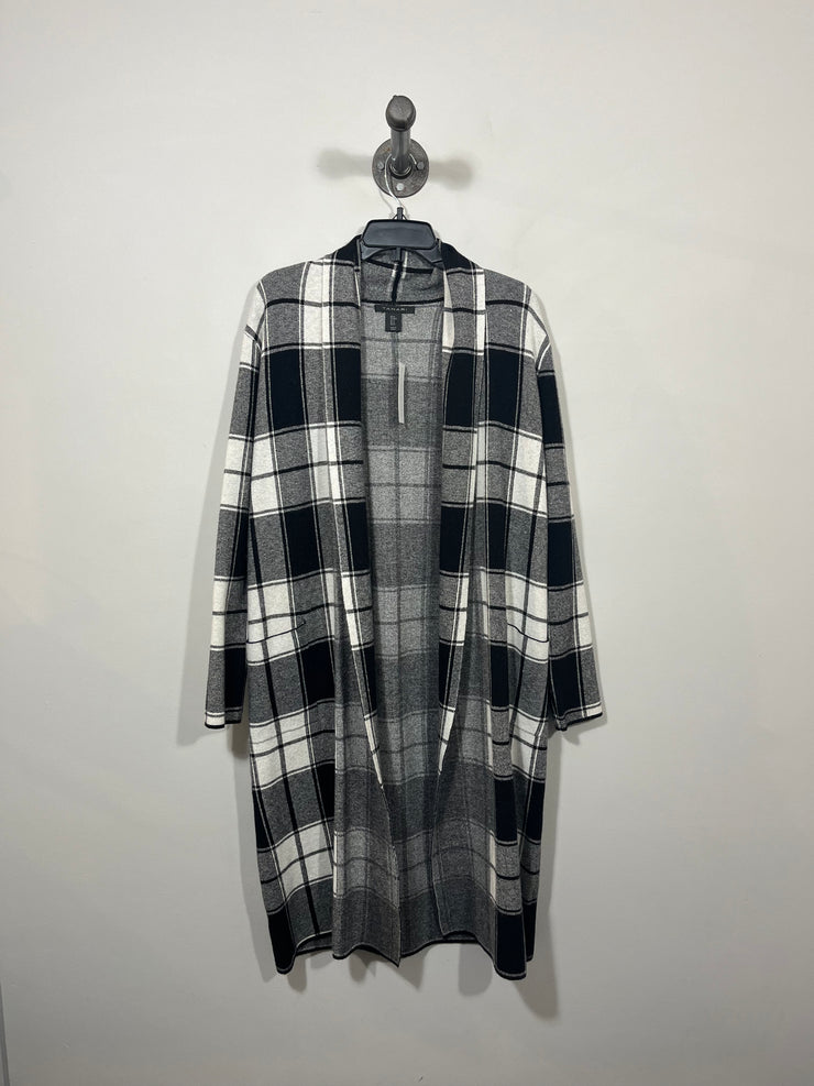 Tahari Blk/Wht Plaid Cardigan