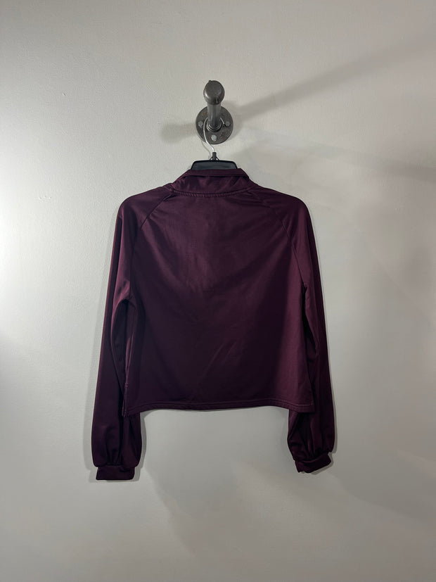 Diadora Maroon Crop Half-Zip