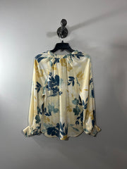 RW&CO Cream/Blue Floral Blouse