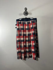 Zara Plaid Pleaded Midi Skirt