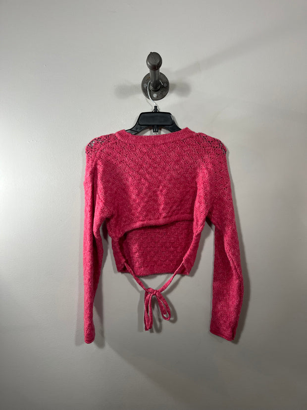 Zara Pink Back Cut-Out Sweater