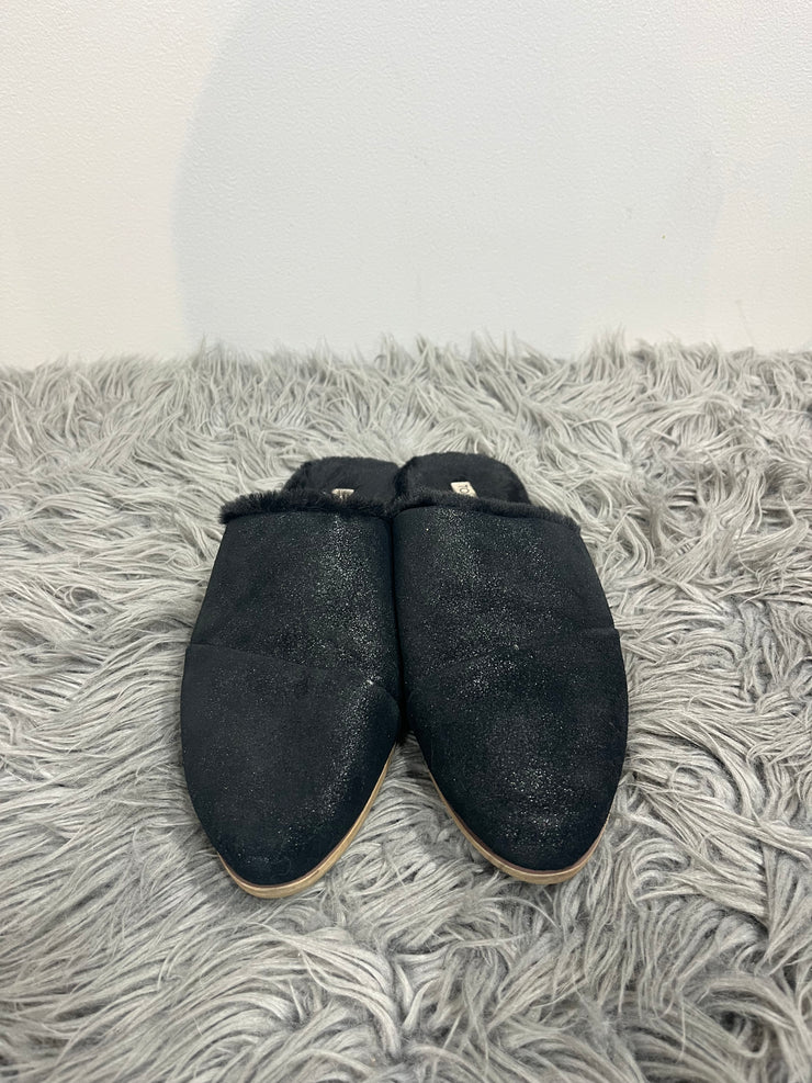 Toms Black Glitter Slide Ons