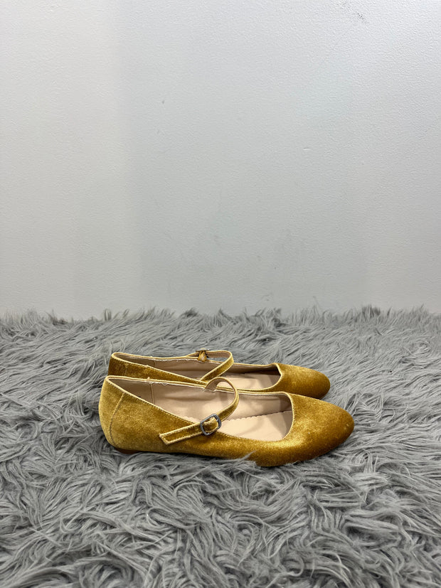 Isaac M. Gold Suede Flats