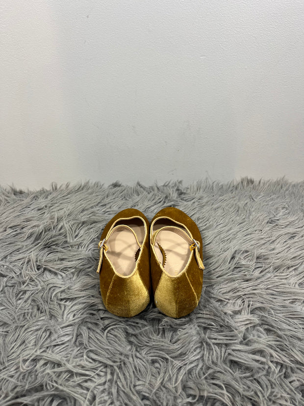 Isaac M. Gold Suede Flats