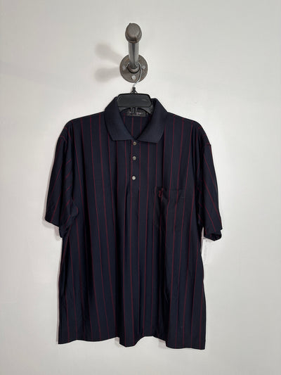 Yves S.L. Blk Red Stripe Polo