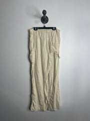 Pantalon en lin beige Zara