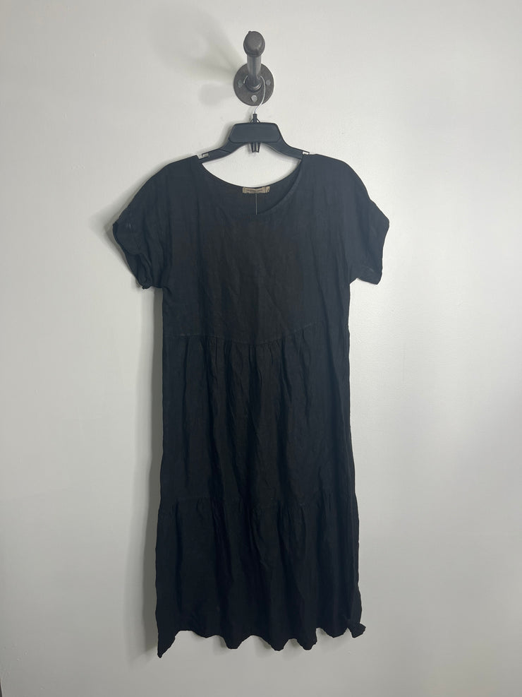 Robe en lin noir Valentina Naldi