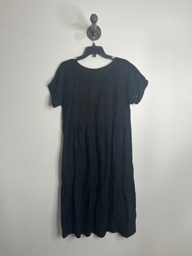 Robe en lin noir Valentina Naldi