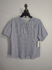 Cream Blue T-Shirt Blouse