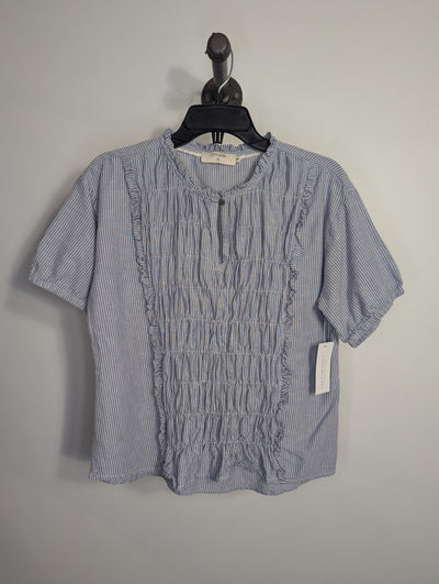 Cream Blue T-Shirt Blouse