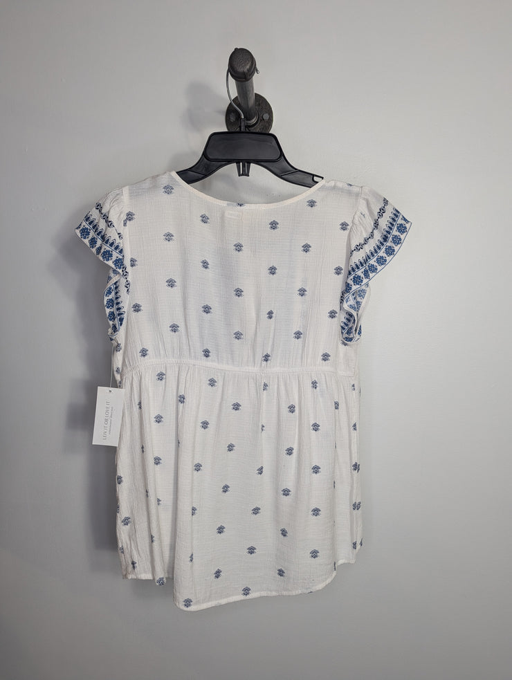 Sweet Wanderer Wht/Blu Blouse