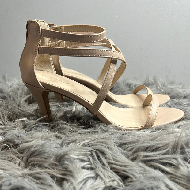 La Chateau Nude Strap Heels