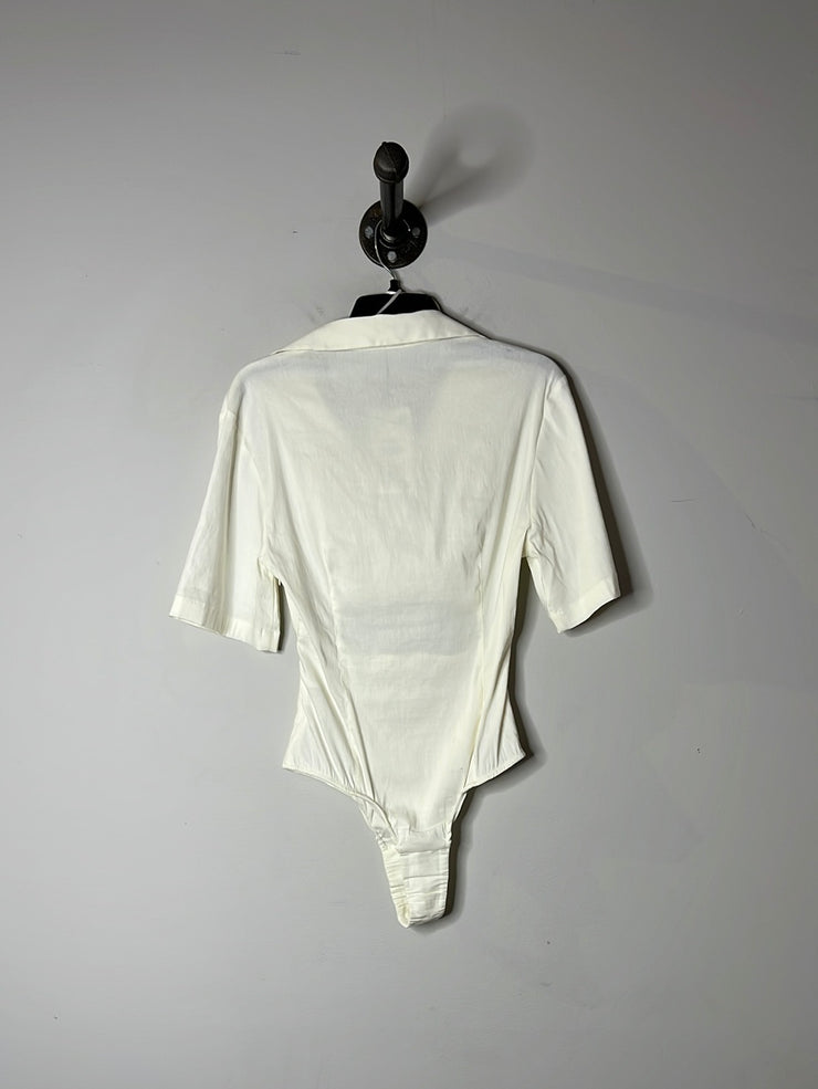 Zara White Button Up Bodysuit