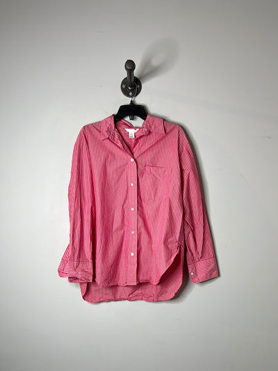 H&M Pink Striped Button Up