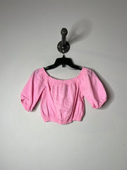Divided Pink Crop Blouse
