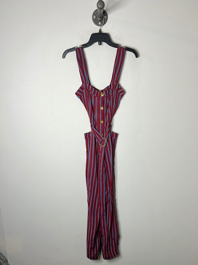 Free People Red/Blue Jumpsuit