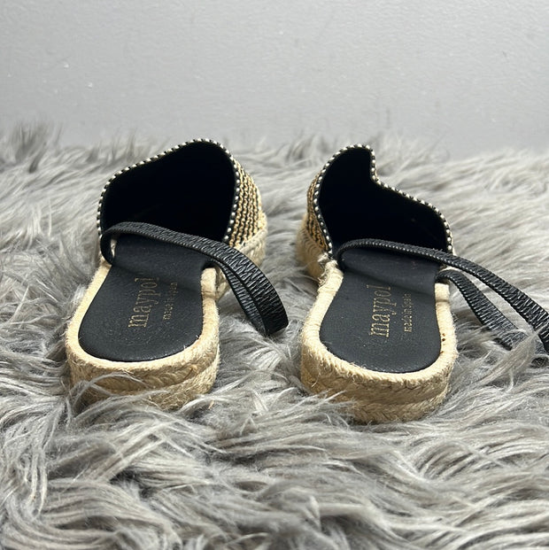 Maypol Beige & Black Mules