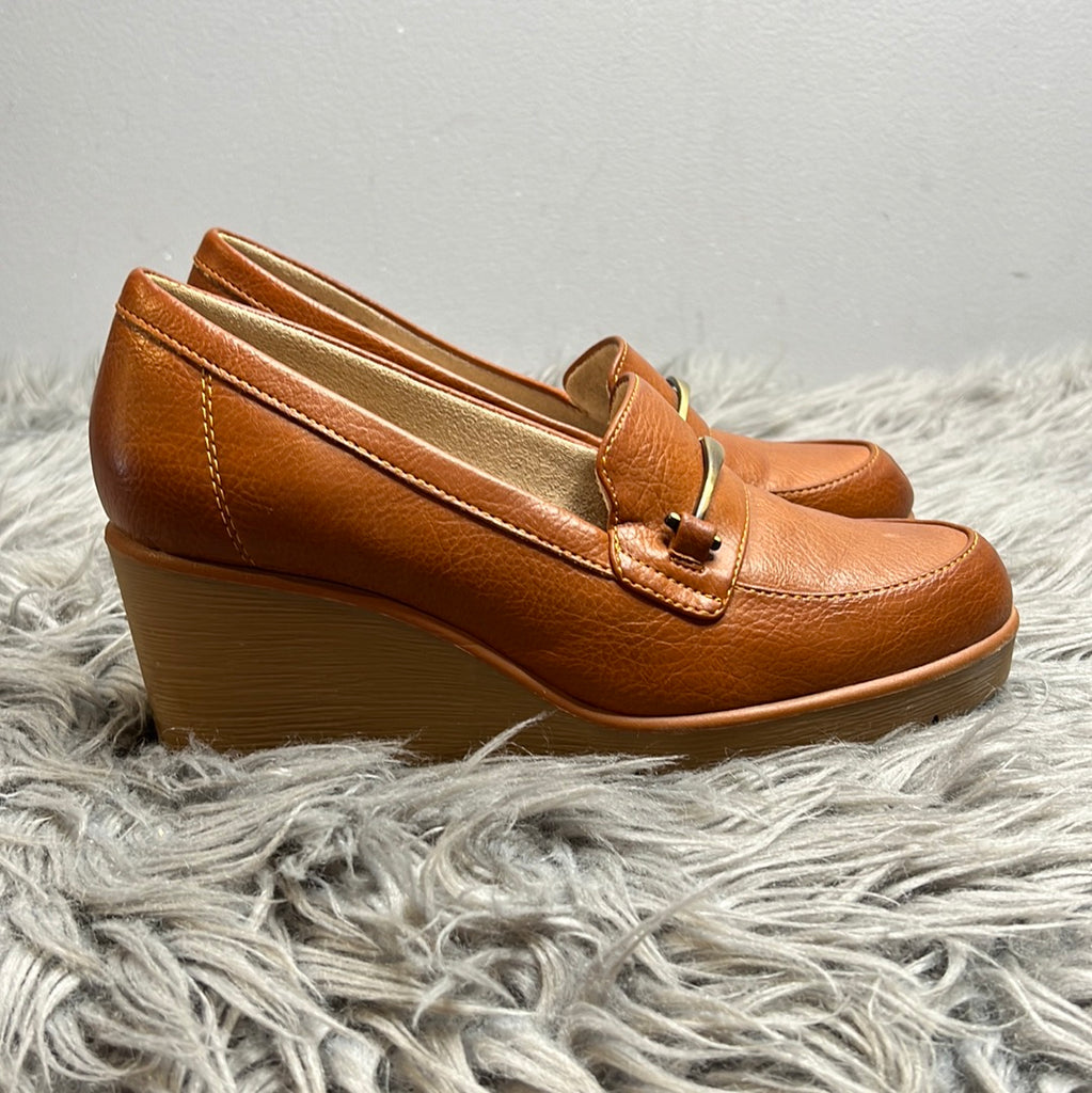 Leather wedge loafers best sale