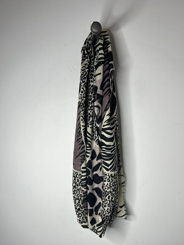 Rebeca Purple/Blk Thin Scarf