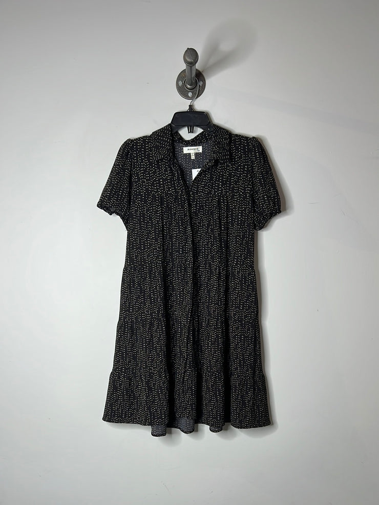 Monteau Blk Button-Up Dress