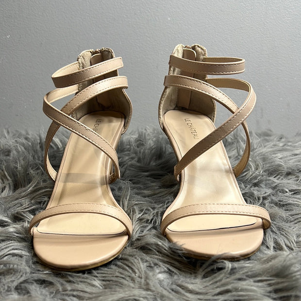 La Chateau Nude Strap Heels