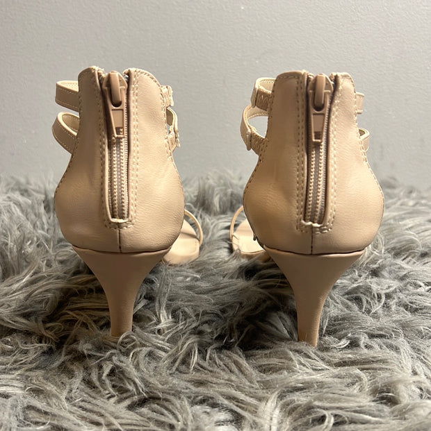 La Chateau Nude Strap Heels