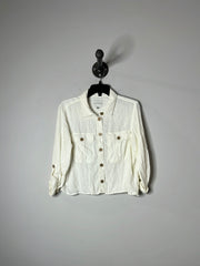 American E. Crm Crop Button Up