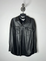 Cleo Blk Faux Leather Shacket