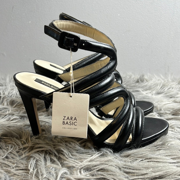 Zara Black Strapy Heels