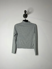 Olivia Rae Grey Rib Crop LSlv