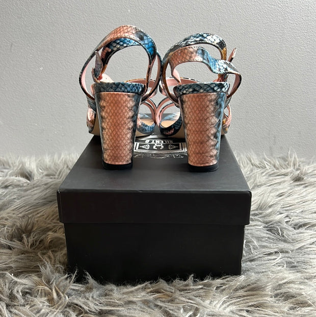 Silent D Blue/Pink Snake Heels