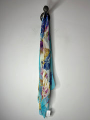 Blue/Pink Floral Thin Scarf