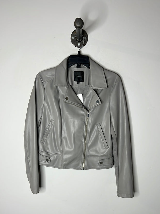 Dynamite Grey Leather Jacket