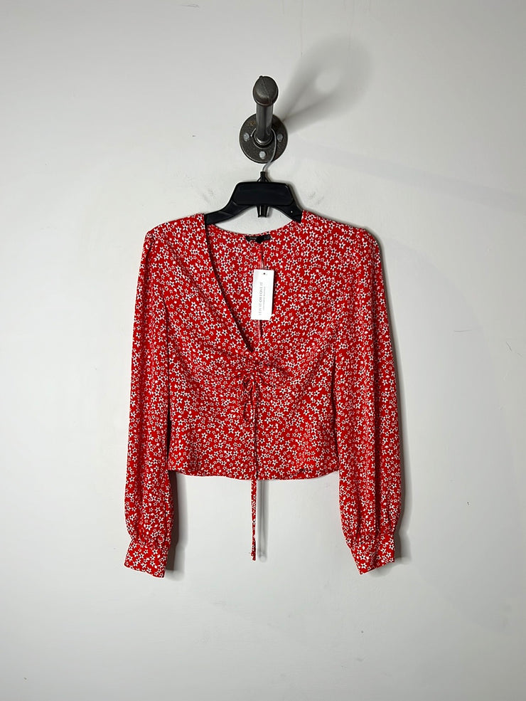 Dynamite Red Floral Blouse