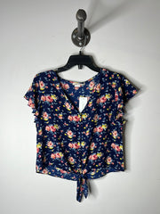 Active USA Blu/Floral Crop Tee