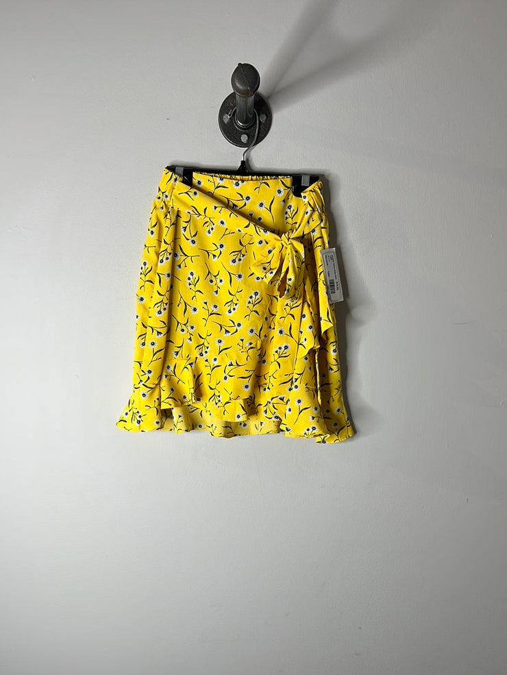 Divided Yellow Wrap Skirt