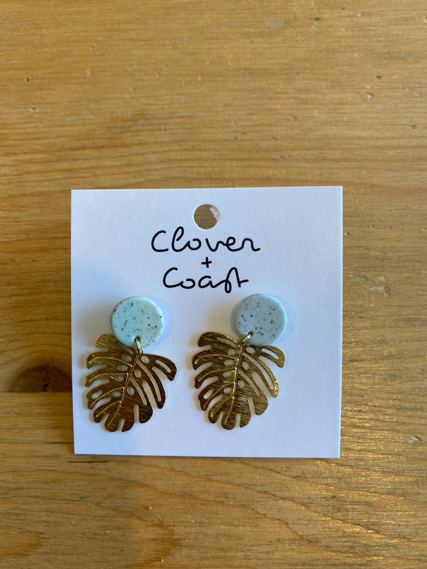 Monstera Studs Earrings